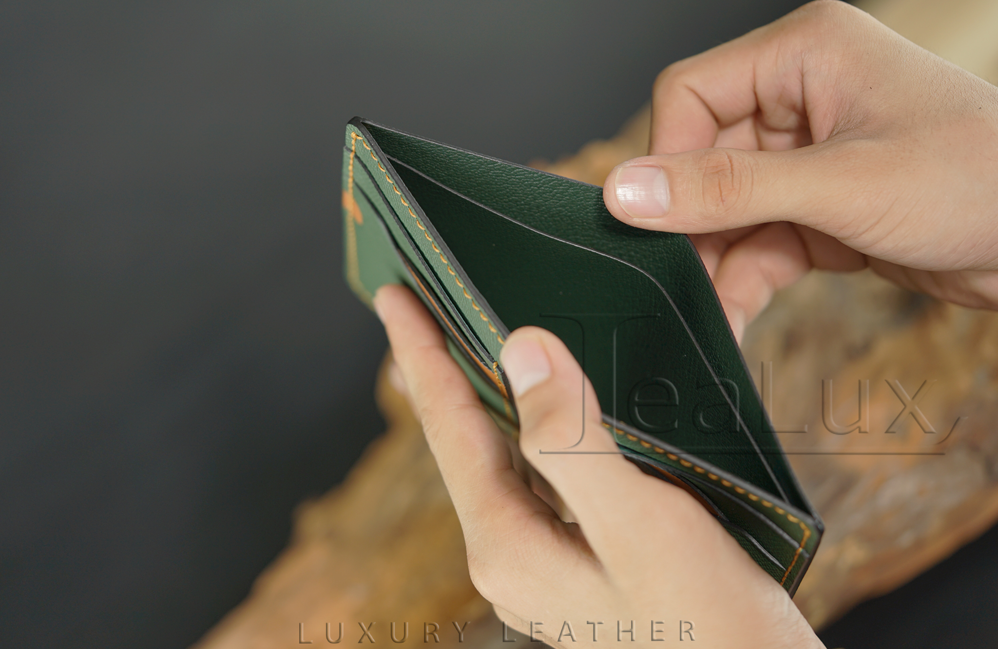 Ví Da Epsom Dáng Đứng Handmade Lealux Epsom Wallet 3