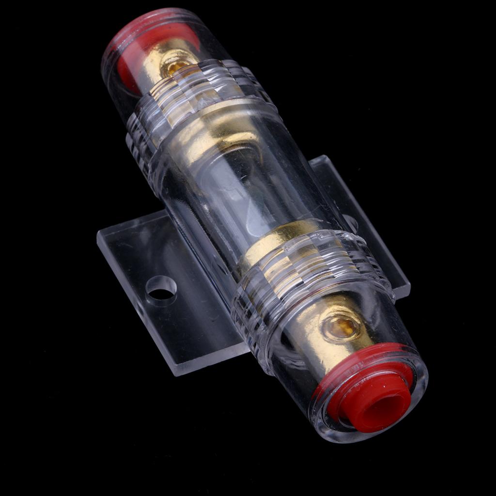 Professional 60A Car Audio Fuse Speaker Cable Blocks Distribution Holder Gold Plate FH-001