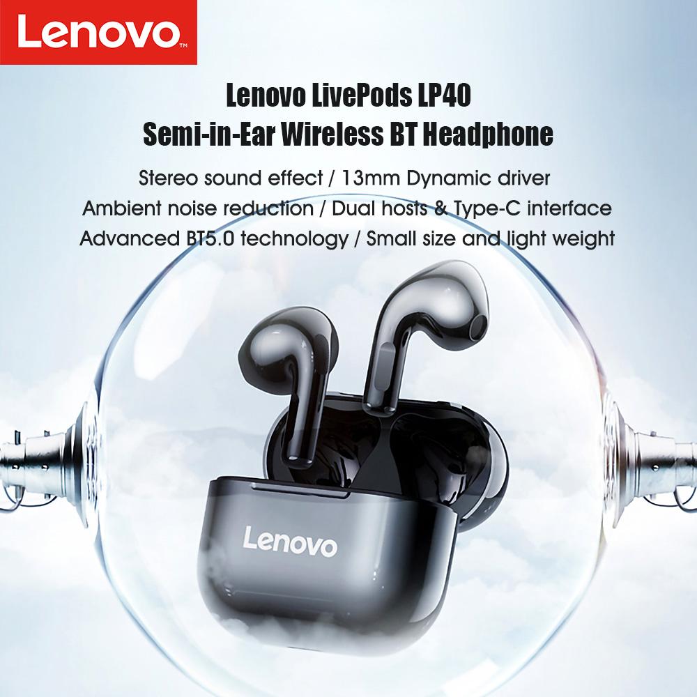 Tai Nghe Bluetooth Lenovo LivePods LP40 Semi-In-Ear Bluetooth 5.0