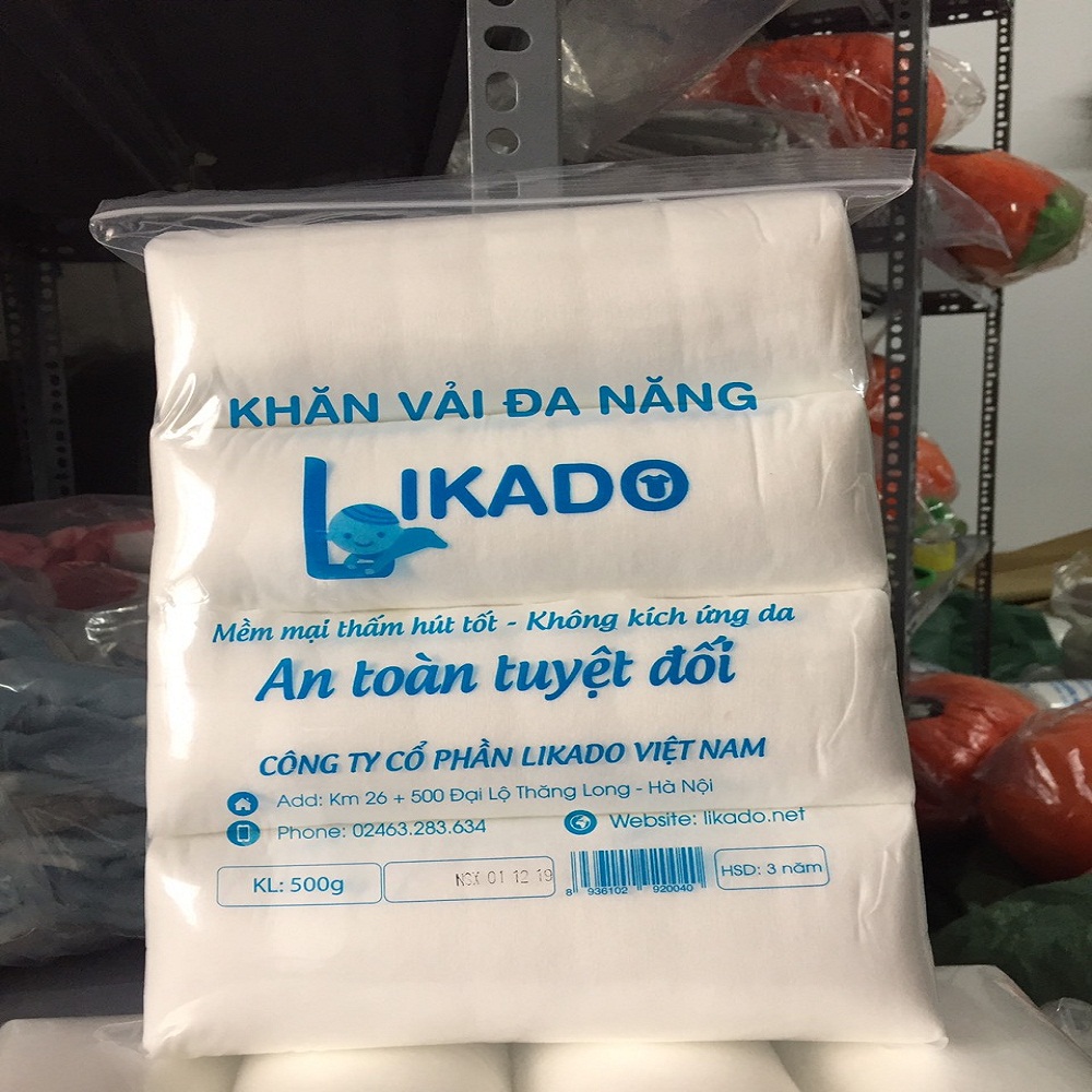 Combo 3 gói khăn vải khô likado dạng cuộn 500g kích thước 18x20cm khoảng 330 tờ