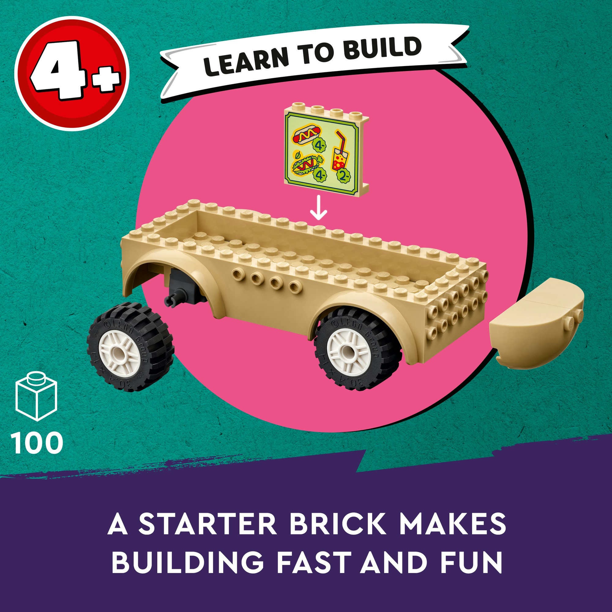 LEGO FRIENDS 42633 Đồ chơi lắp ráp Tiệm bánh hot dog lưu động (100 chi tiết)