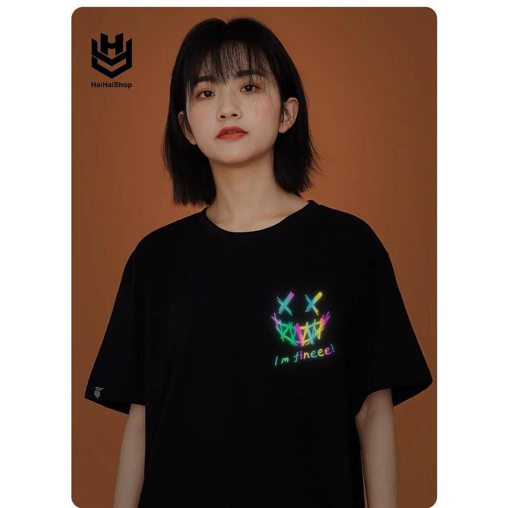 Áo Thun Phản Quang Bảy Màu Finee Cotton Form Rộng Unisex Thời Trang Nam Nữ Rẻ Đẹp