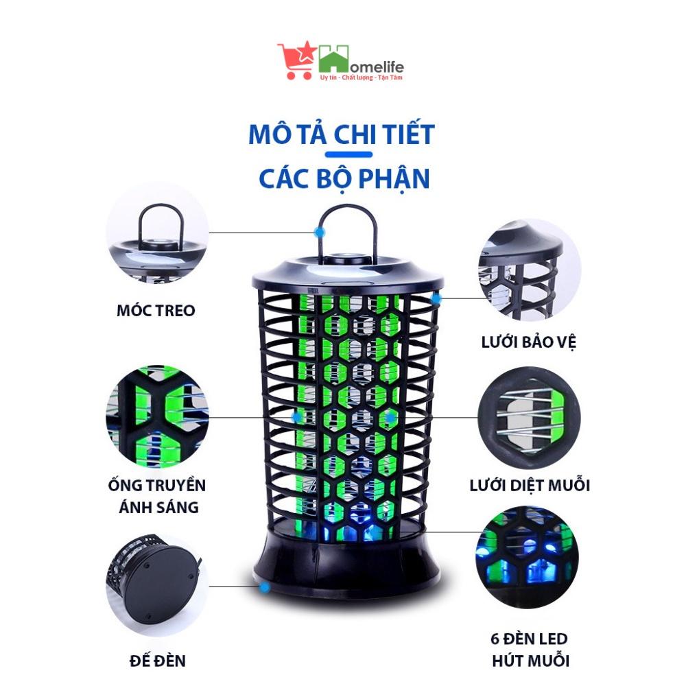 Đèn bắt muỗi hình trụ mosquito trap, đèn bẫy muỗi, côn trùng thông minh thế hệ mới có lớp lưới điện 3D siêu diệt muỗi