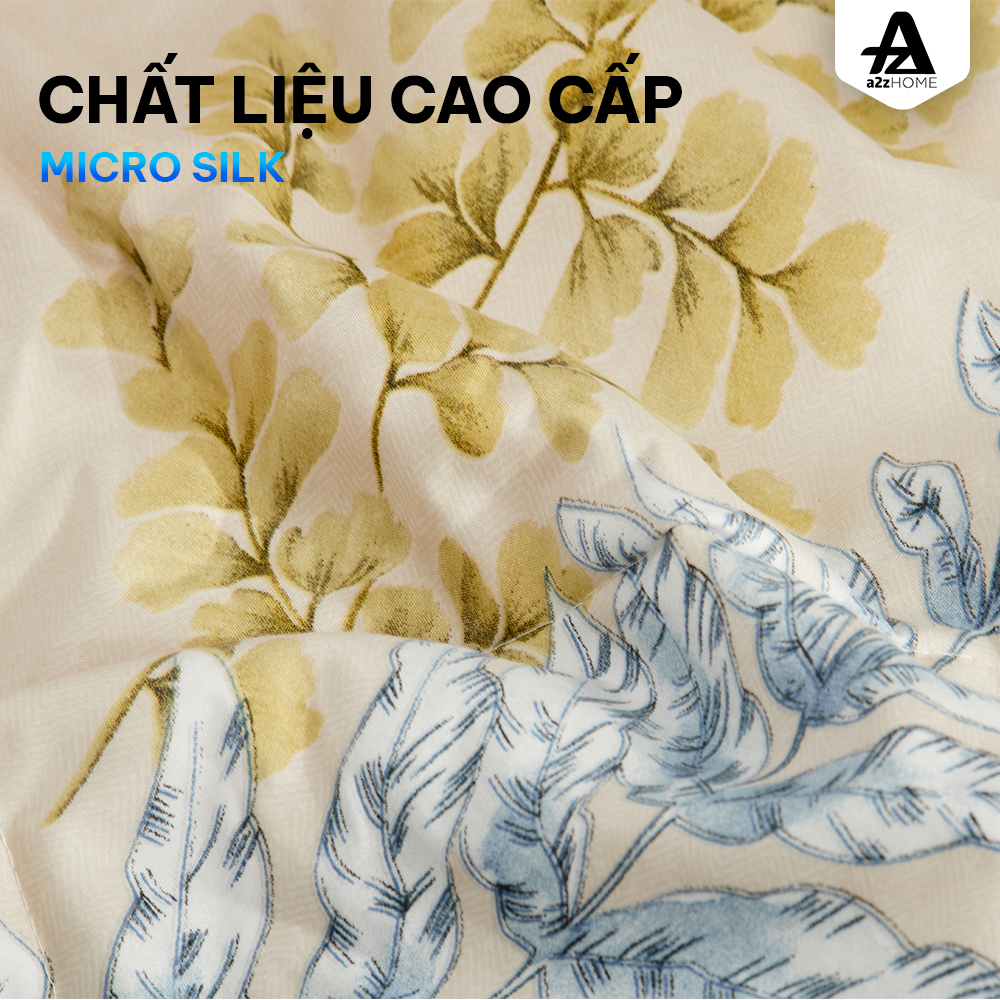 Bộ Ga Trải Giường 4 Món Fern Trees Mềm Mại, 100% Mirco Silk Cao Cấp A2Z Home