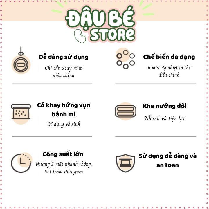 Máy Nướng Bánh Mì Bear Chính hãng DSL-601 - Kẹp nướng làm bánh mỳ Sandwich / Waffle / Bánh Quế, DAUBE - MNB002