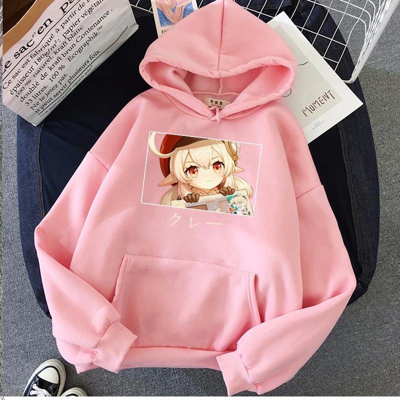 Áo Hoodie thời trang Nữ Quá Khổ Áo Khoác Genshin Tác Động Anime