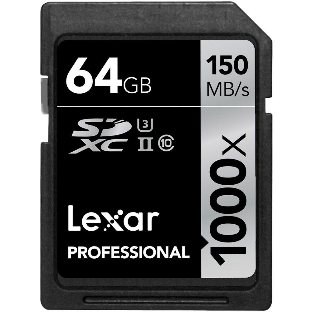 Thẻ nhớ Lexar SDXC 64GB Pro 1000X 150mb/s, UHS II U3 Dành cho máy ảnh - Hàng Chính Hãng