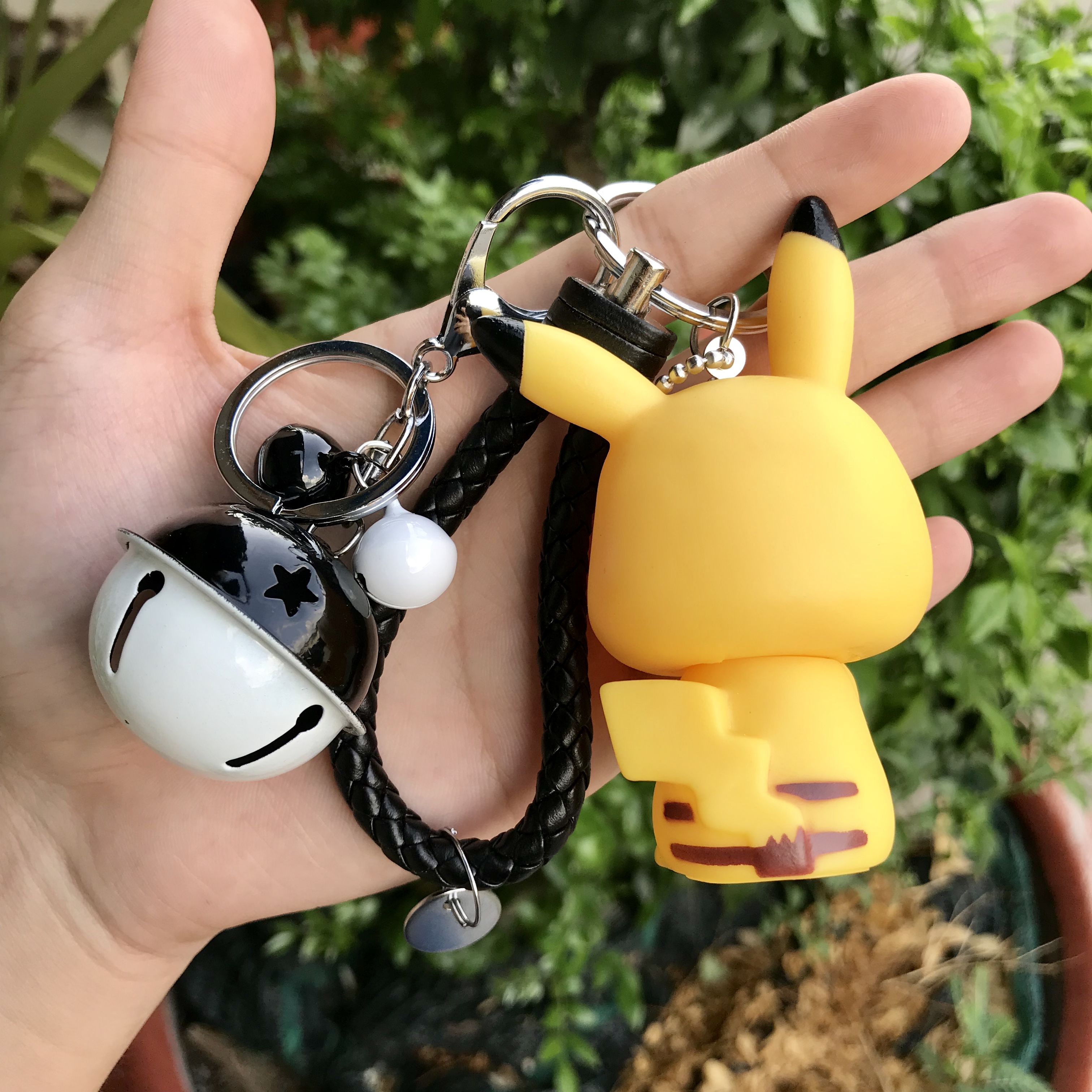 Móc khóa Hoạt hình kèm dây và 3 chuông đáng yêu