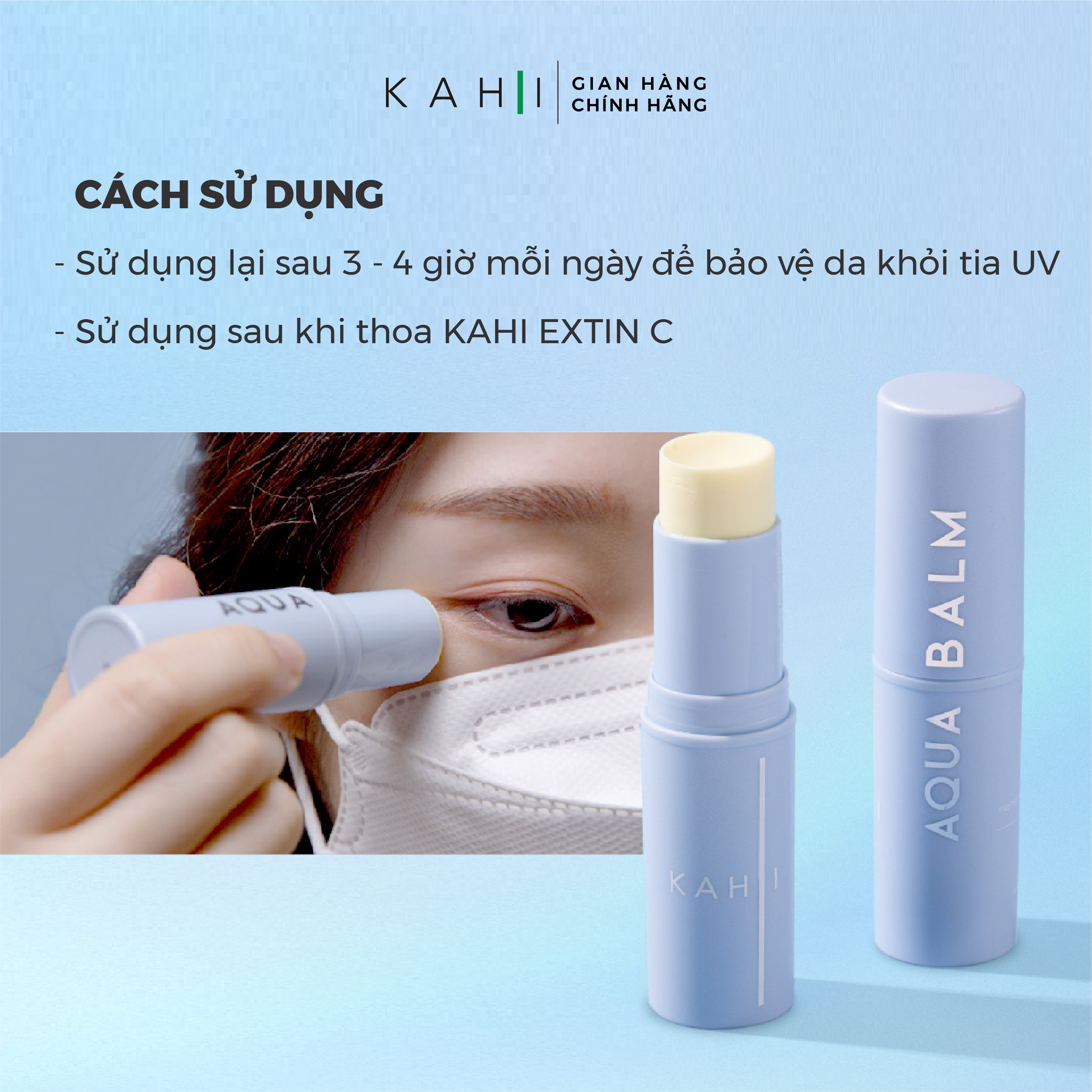 Sáp Dưỡng Ẩm Kahi Aqua Balm - Giữ Ẩm &amp; Chống Nắng 9g