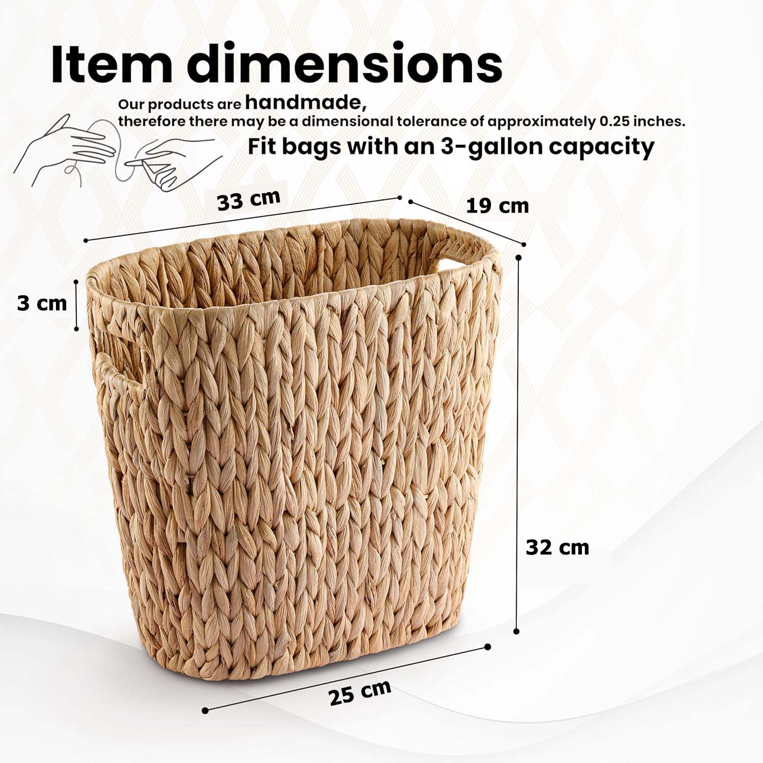 Sọt lục bình hình oval, giỏ để đồ đa năng, đồ để văn phòng tiện dụng, sọt rác văn phòng