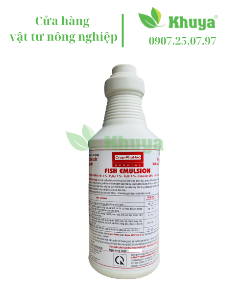 Phân bón lá hữu cơ Đạm Cá Mỹ Fish Emulsion 1 lít Cropmaster