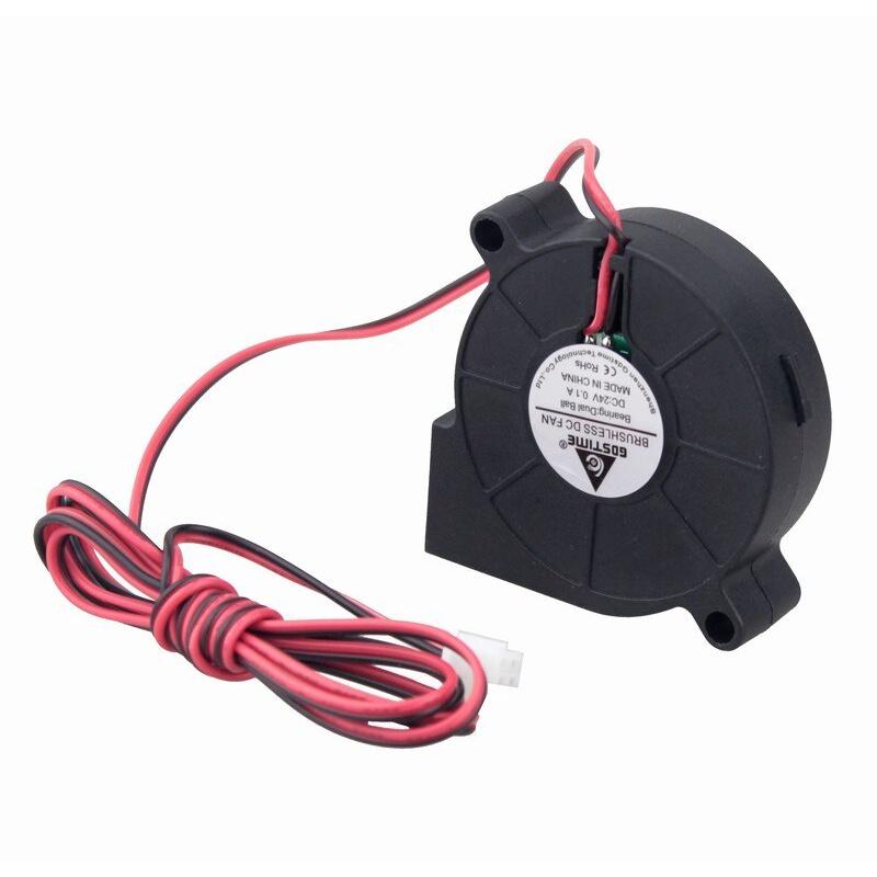 Gdstime 1 PCS 24V 3D Printer 50x50x15mm DC Cooling Blower Fan 50mm x 15mm Dual Ball Bearing 1Meter Wire Brushless Radiator 5015