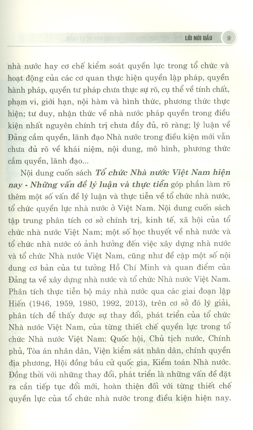 Tổ Chức Nhà Nước Việt Nam Hiện Nay - Những Vấn Đề Lý Luận Và Thực Tiễn