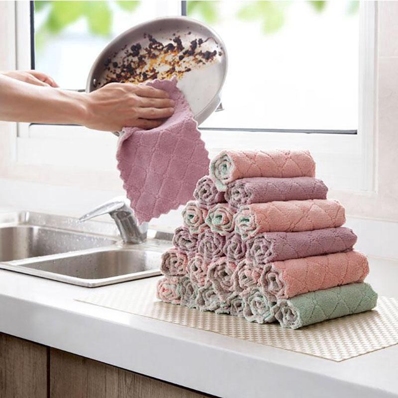 Bộ 4 khăn lau chùi nhà bếp bằng vải sợi nhỏ đa năng tiện dụng default