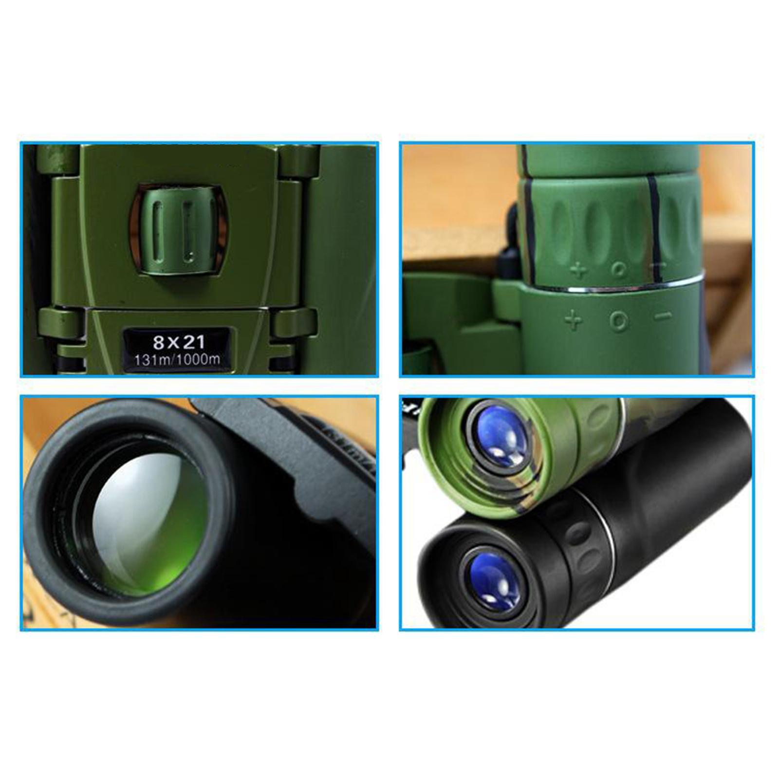 8x21 Pocket Binoculars Toys Long Range 1000m Foldable HD Powerful Telescope for Hunting Sports Hiking Bird Watching Theater