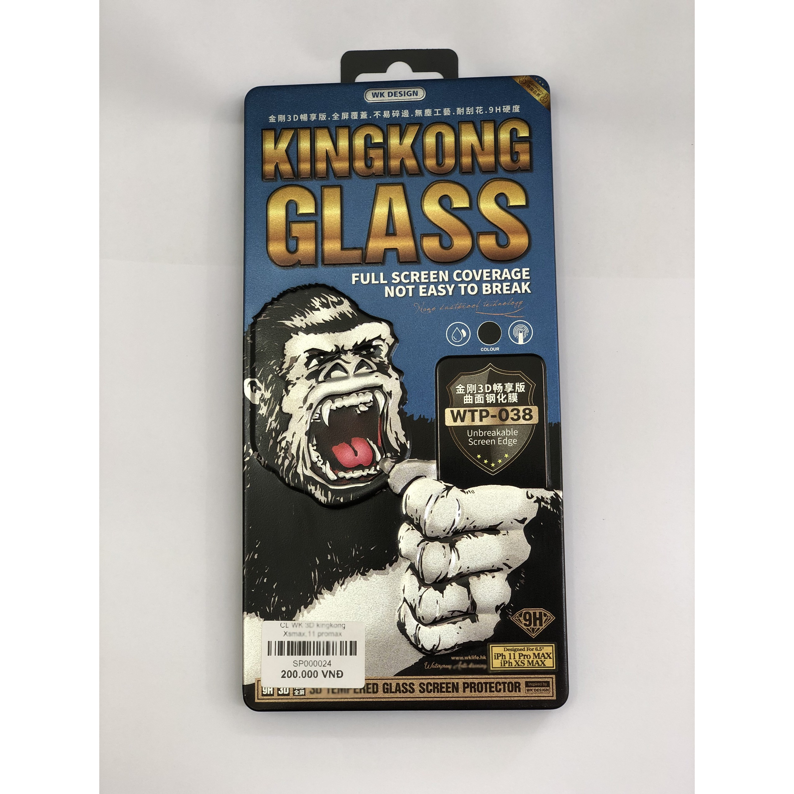 Kính Cường Lực KingKong Full Màn 9H Đủ Mã Dành Cho Iphone 6/7/8 7/8Plus X/XS/11Pro XSMax/11proMax 11/XR 12pro/12Promax