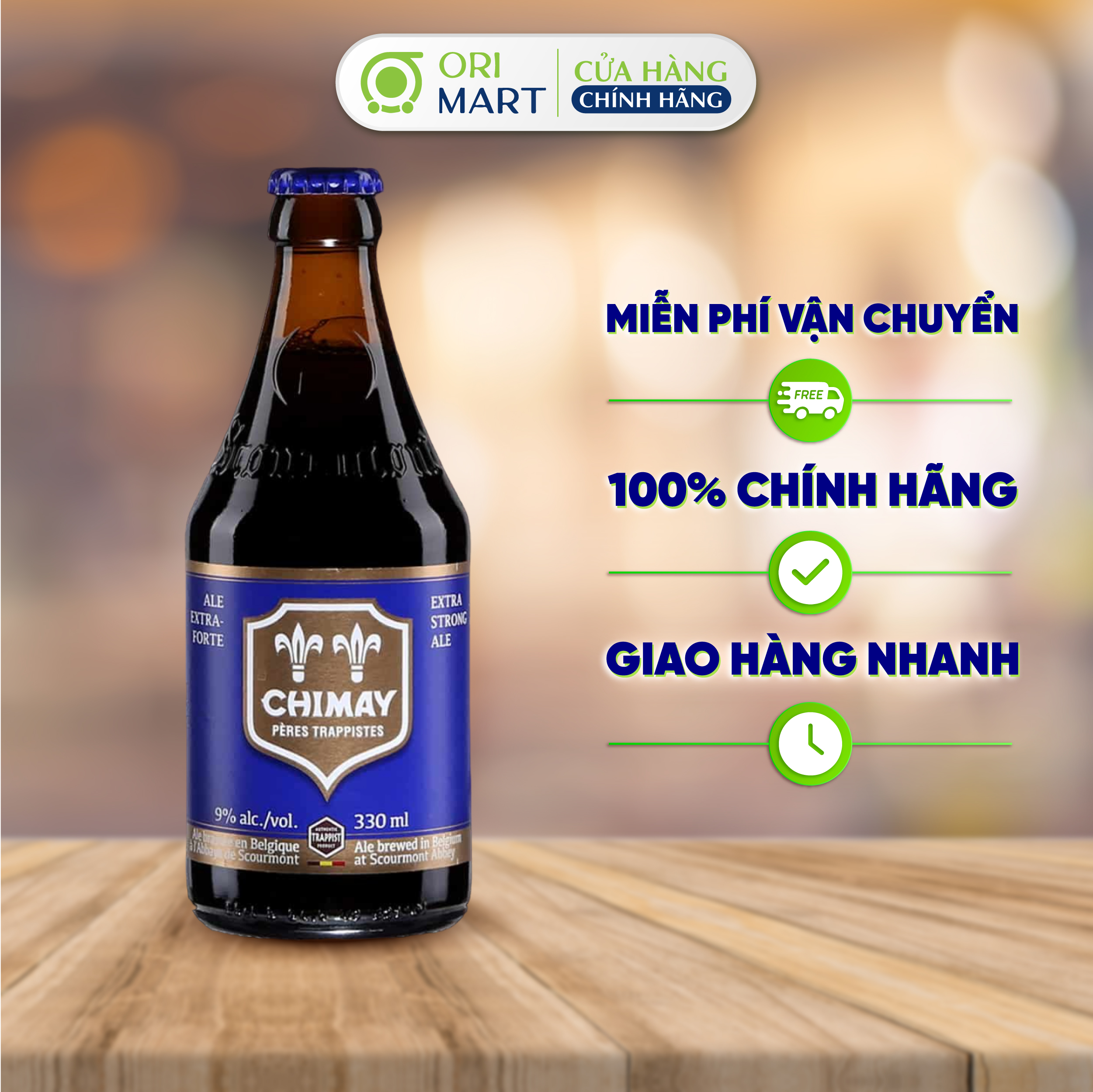 Combo 2 Chai Bia Bỉ CHIMAY BLUE-RED Lên Men Nổi Đậm Đà Vị Lúa Mạch 330ml ORIMART