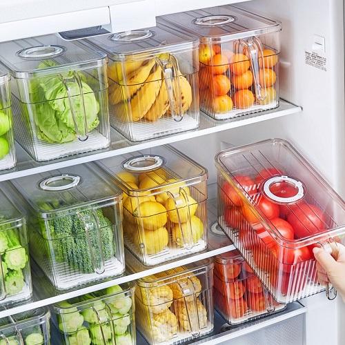 Hộp Bảo Quản Đồ Ăn Tủ Lạnh Tách Nước Có Tay Cầm Có Bộ Đếm Thời Gian Hiện Đại Dung Tích 5L