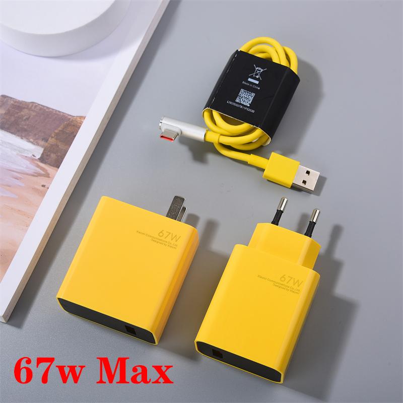 Chất lượng cao cho Xiaomi 67W EU/Bộ sạc US +6A Cáp loại C cho Mi 12 11 Ultra Pro Redmi Note 9 10 11 K40 K50 Pro