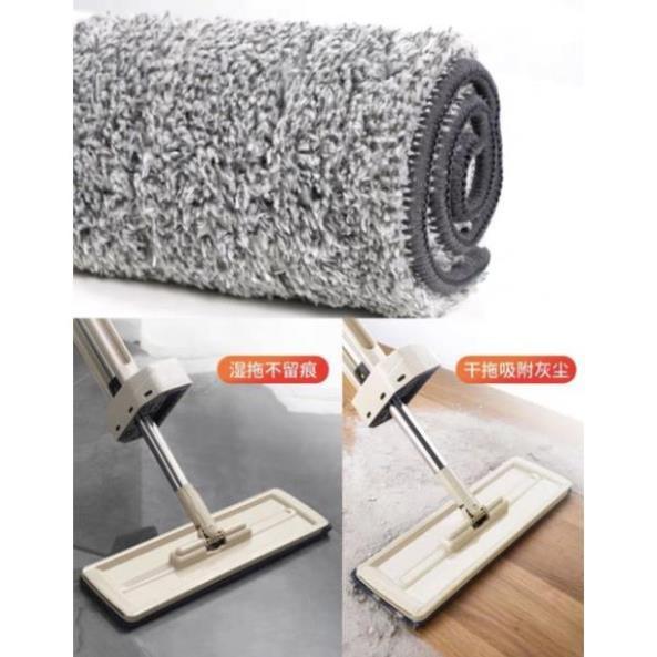 Cây lau nhà tự vắt thông minh xoay 360*tặng kèm 1 bông lau
