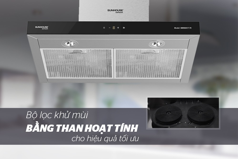 Máy hút mùi cao cấp chữ "T" Sunhouse Mama MMB6817-70 - Hàng Chính Hãng