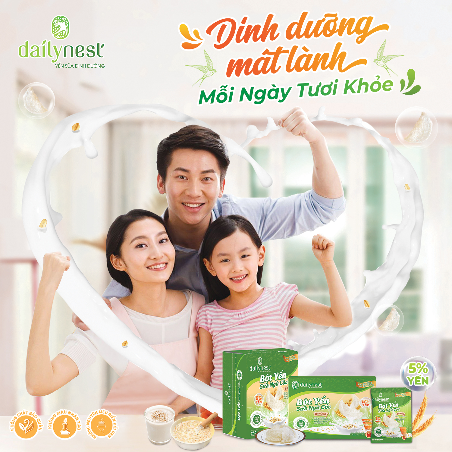 Bột Yến Sữa Ngũ Cốc Dailynest (1 túi x 25g)