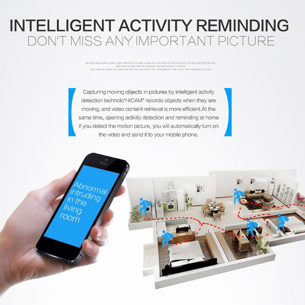 2xHD 1080P Wide Angle Mini WIFI Camera Night    Black