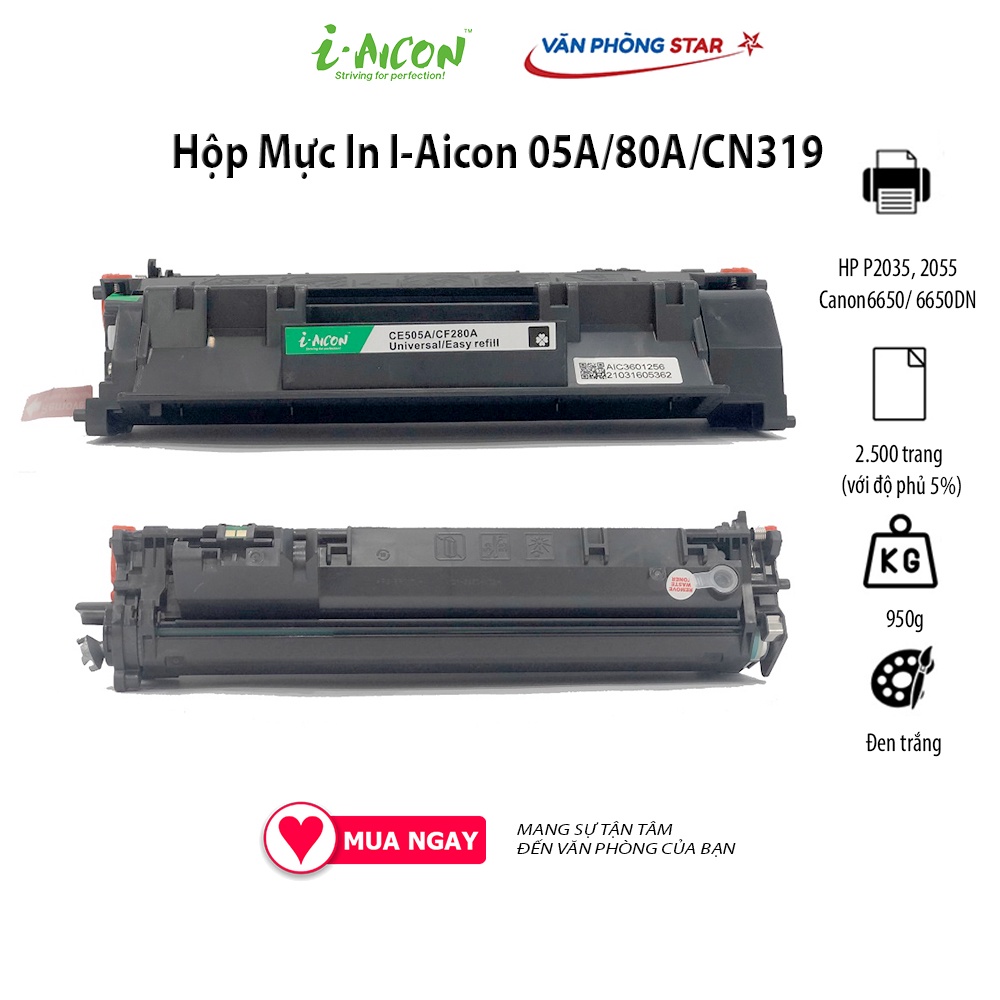 Hộp mực 05A/80A dùng cho máy HP LaserJetP2035, 2055/Canon LBP 6650/ 6650DN