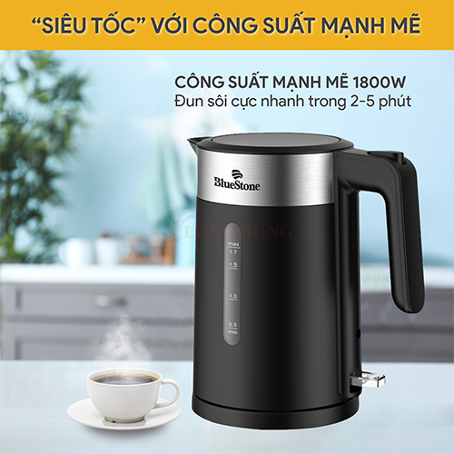 Bình đun siêu tốc Bluestone 1.7 lít KTB-3418 - Hàng chính hãng