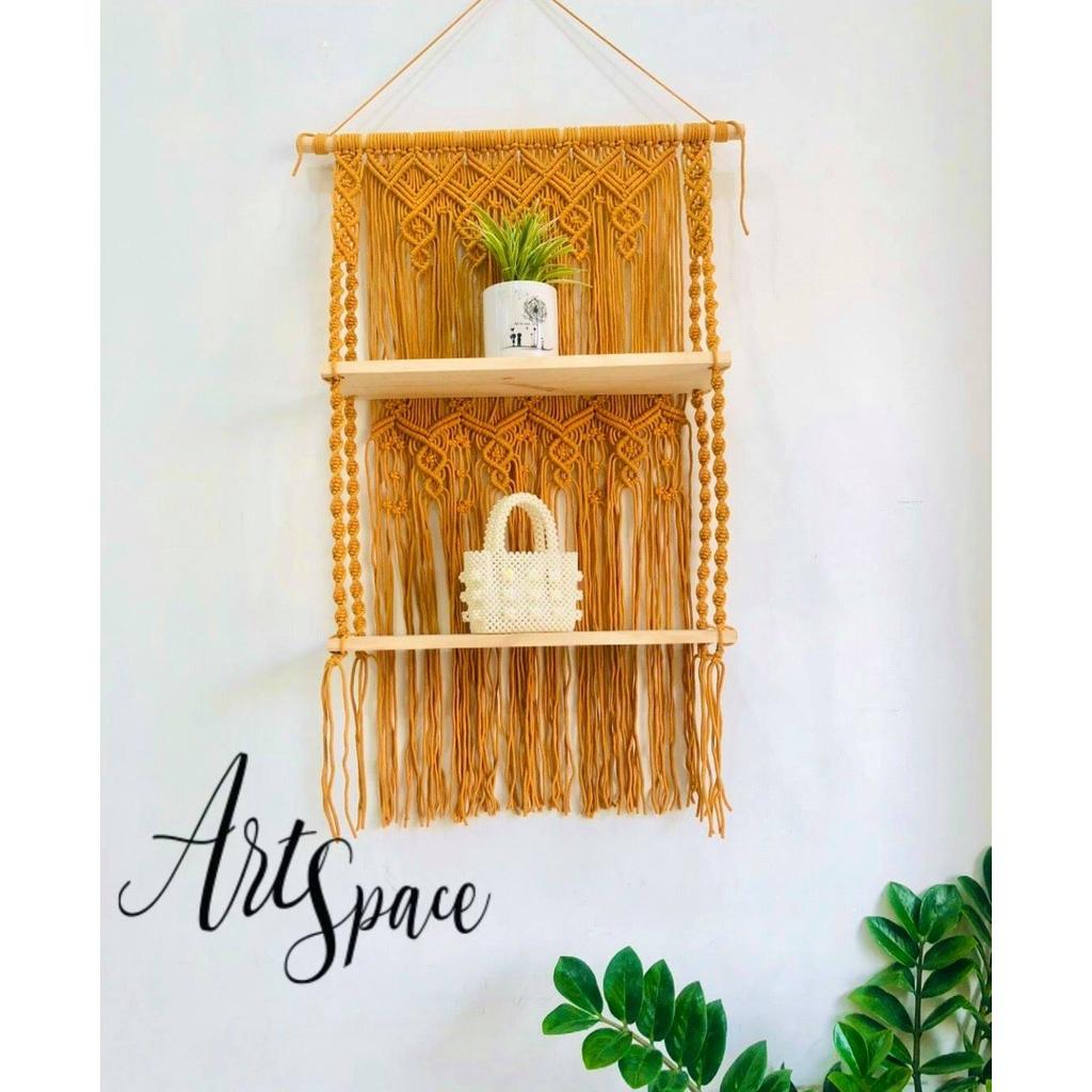 Kệ 2 Tầng Trang Trí Handmade Họa Tiết Macrame