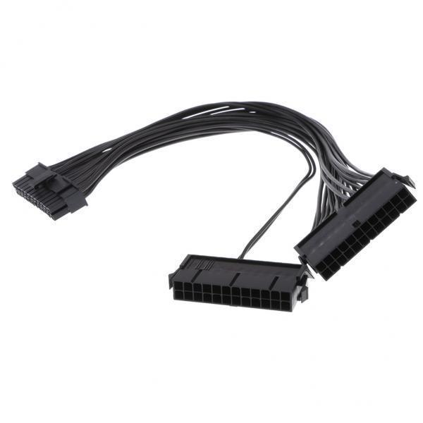 3X 24Pin Male to Female Dual PSU ATX Power Adapter Mining Cable Connector Cord
