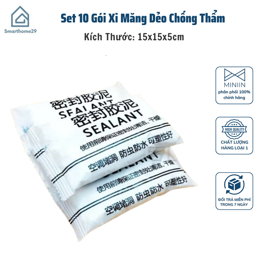 Set 10 Gói Xi Măng Dẻo Bịt Lỗ Điều Hòa, Hở Tường Nhà Chống Chuột, Chống Thấm Nước - HÀNG CHÍNH HÃNG MINIIN