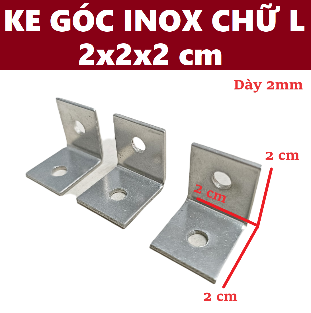 Ke góc inox chữ L bản rộng 2cm