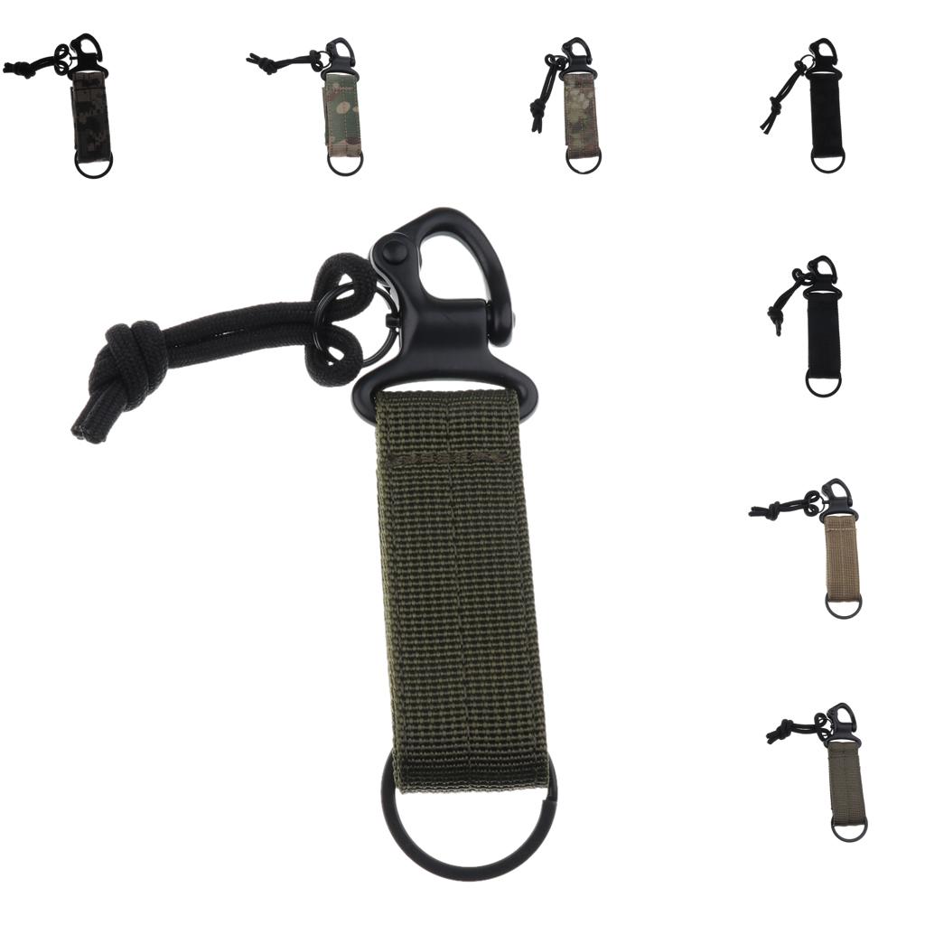 Nylon Multifunctional Molle Harness D Ring Belt Clip Carabiner Keychain Hook