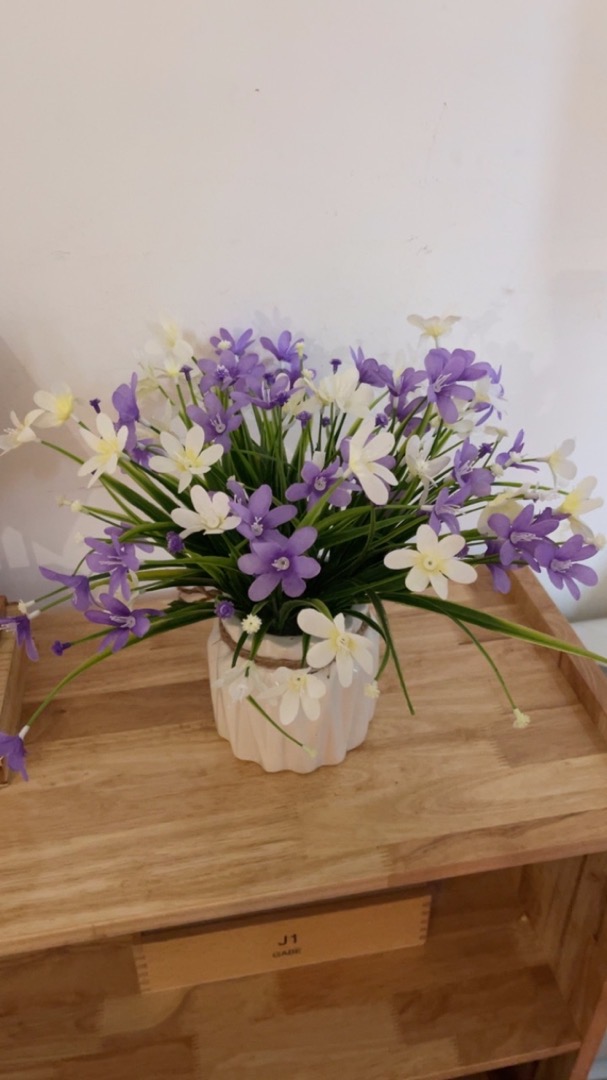 Hoa giả-Chùm hoa thủy tiên dễ thương trang trí nhà cửa, nhà hàng, quán café