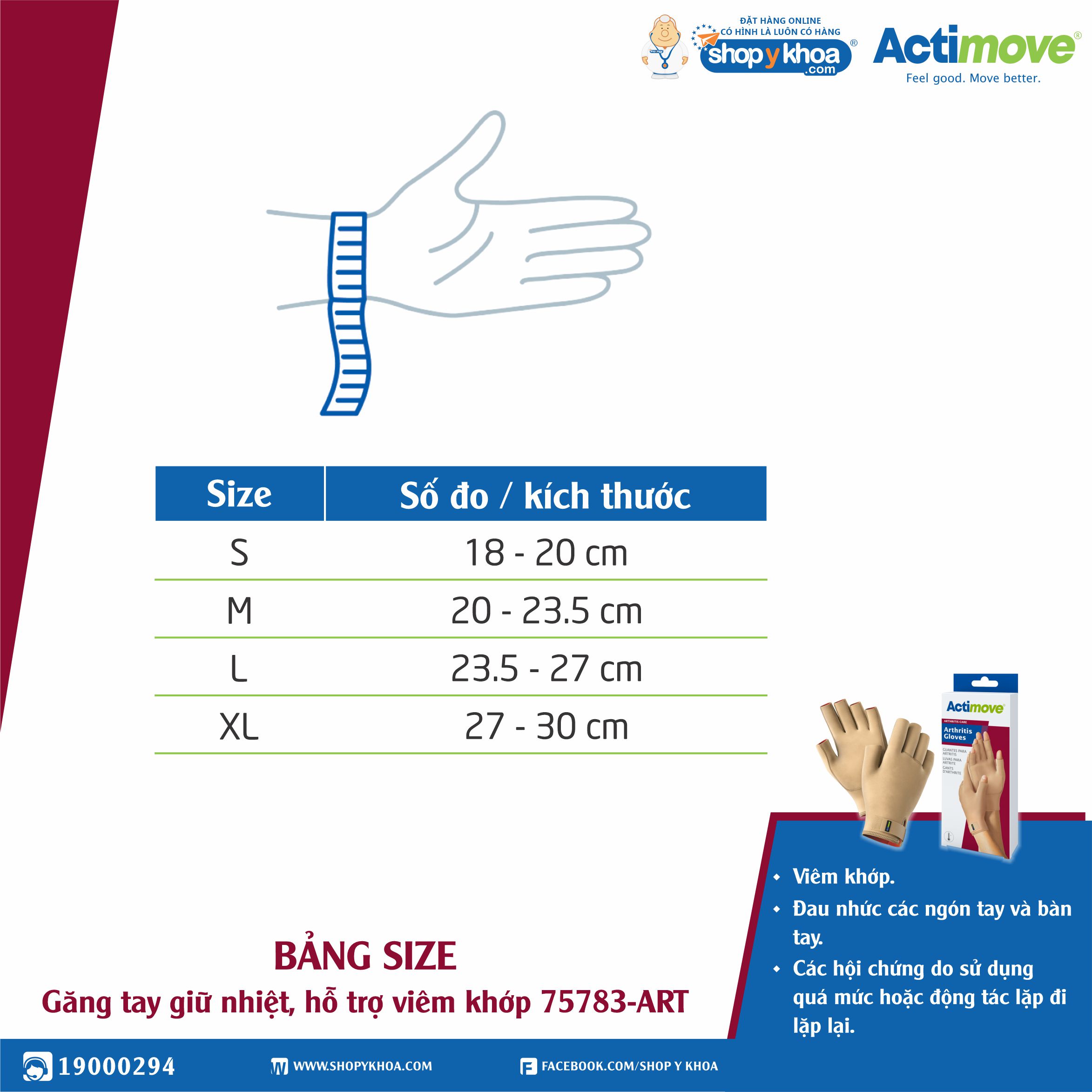 Găng tay giữ nhiệt, hỗ trợ viêm khớp 75783-ART Actimove Arthritis Gloves