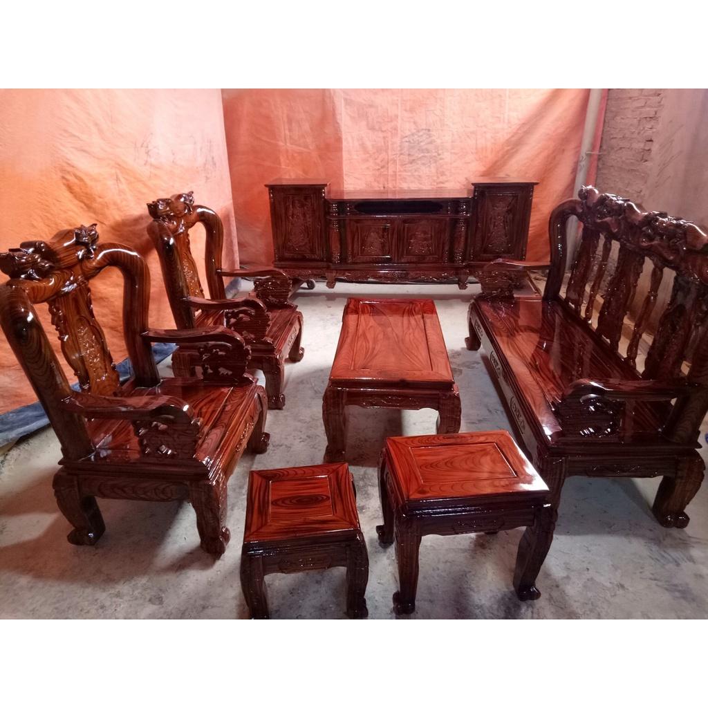 Bàn ghế phòng khách giá rẻ gỗ Tràm tay 10
