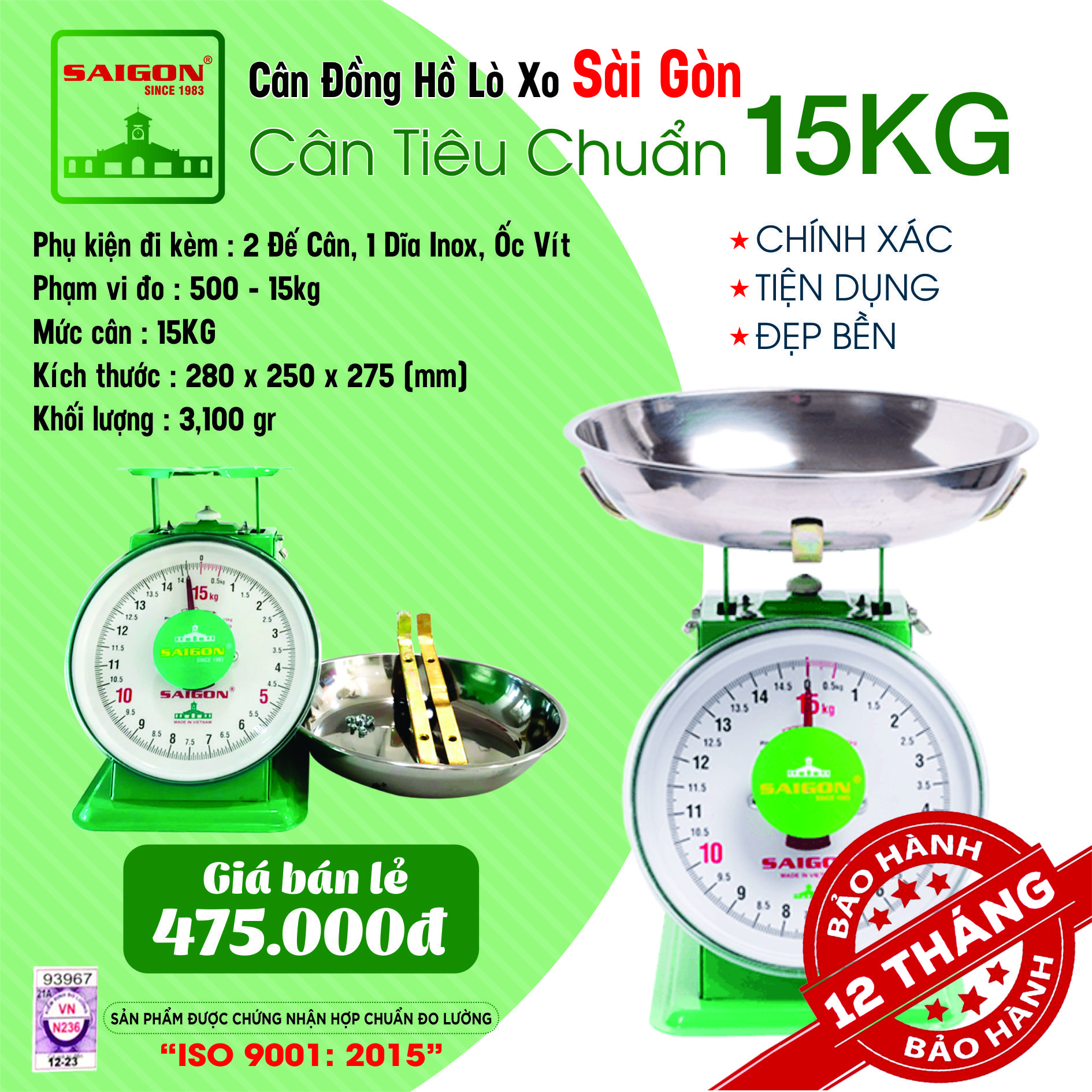 Cân Tiêu Chuẩn 15KG