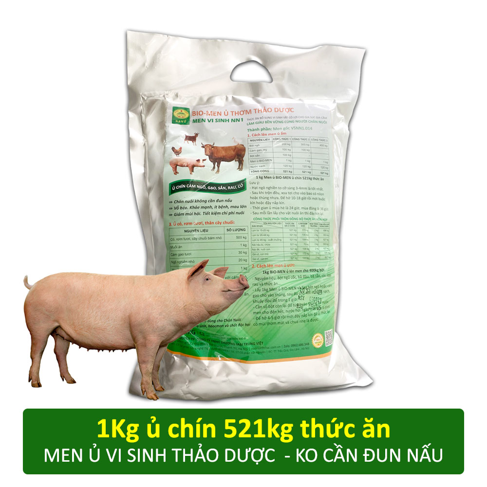 Combo 2 gói BIO-MEN Men ủ thơm thảo dược. Men vi sinh ủ chín thức ăn cho Gia súc, Gia cầm