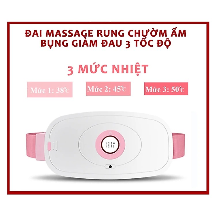 Massage Làm Ấm Bụng Giảm Đau Bụng Đau Lưng Cho Phụ Nữ Đến Kì, Chườm Nóng Giảm Đau Bụng Kinh Đai đeo thắt lưng