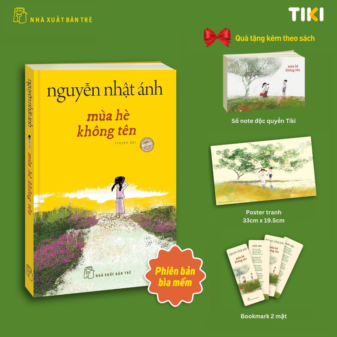 Hình ảnh Mùa hè không tên (Nguyễn Nhật Ánh) - Tặng kèm Bookmark, Tranh màu, Sổ note cho cả 2 phiên bản - Tặng thêm ngẫu nhiên 1 trong 2 Lót ly cho Bản bìa cứng