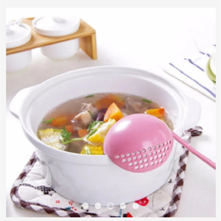 Muỗng múc canh lúa mạch 2in1 có lỗ thoát nước - July