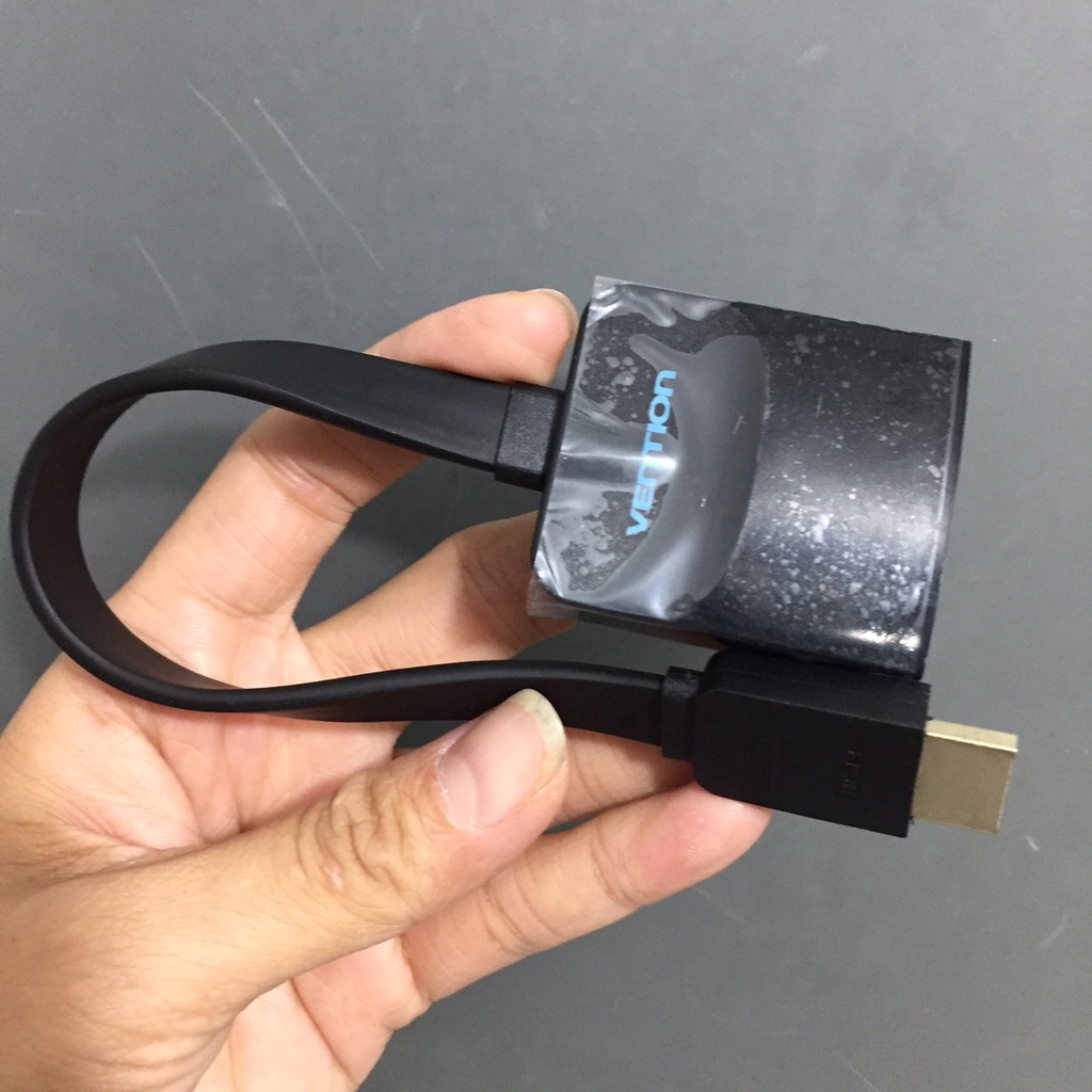 Cáp chuyển đôi tín hiệu HDMI male ra VGA female 15cm Vention 74345 - Hàng chính hãng
