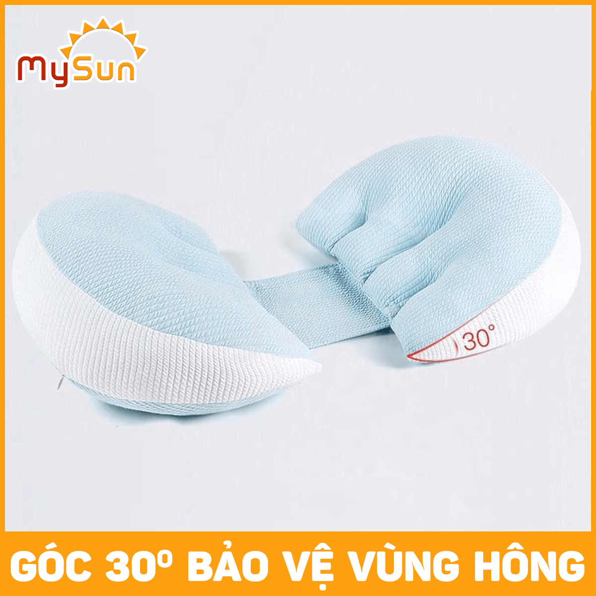 Gối bầu cánh tiên cho bà bầu ôm ngủ kê lưng bụng cao cấp thoải mái bằng vải cotton 100% MySun