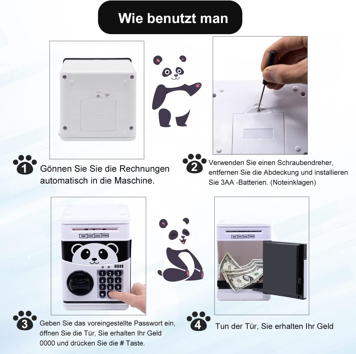 Ngân hàng Piggy, Panda Mischief ăn cắp ngân hàng tiền xu, Panda Piggy dễ thương cho trẻ em, tiền xu Panda Saving Piggy cho bé trai, bé gái, người lớn, món quà tuyệt vời của Bank Bank