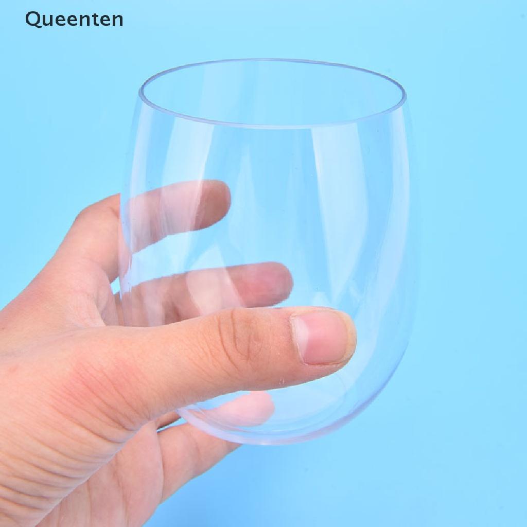 Queenten 4pc/Set Shatterproof Wine Glass Unbreakable PET Red Wine Tumbler Glasses Cups QT