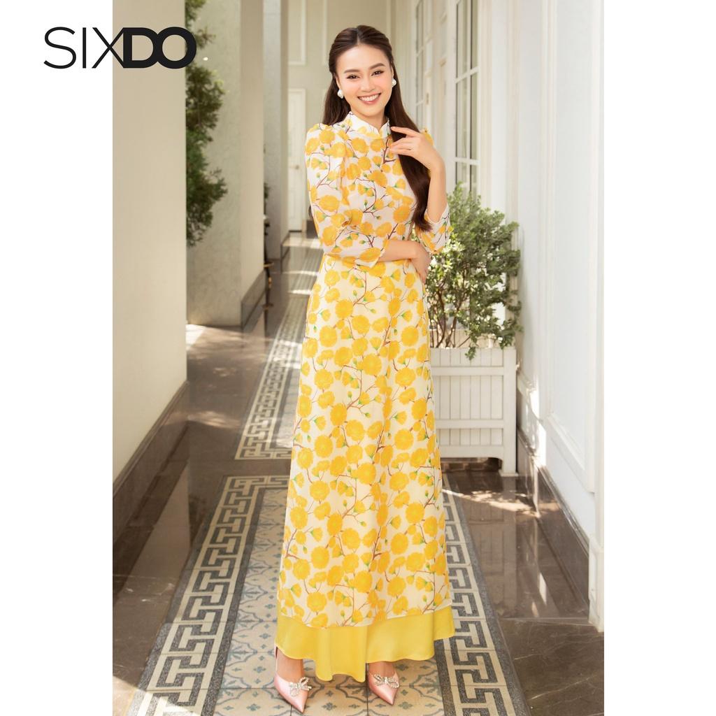 Áo dài nữ họa tiết hoa SIXDO