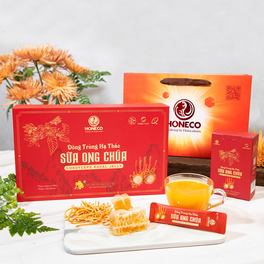 Đông Trùng Hạ Thảo Sữa Ong Chúa HONECO 30 gói x 15g