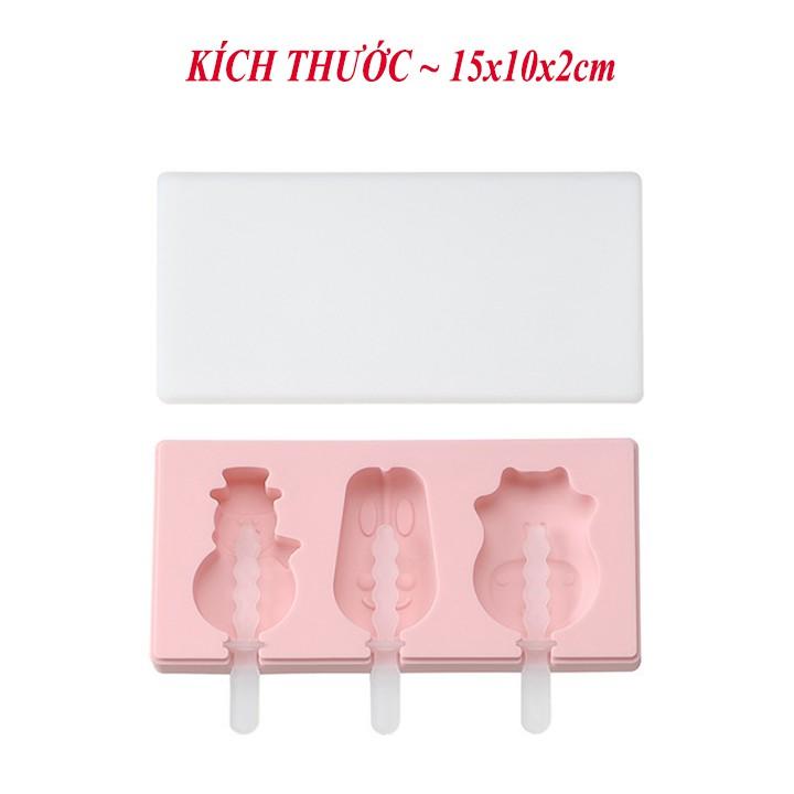 Bộ Khuôn Làm Kem Silicone Đáng Yêu Tặng kèm 10 que nhựa – 00685