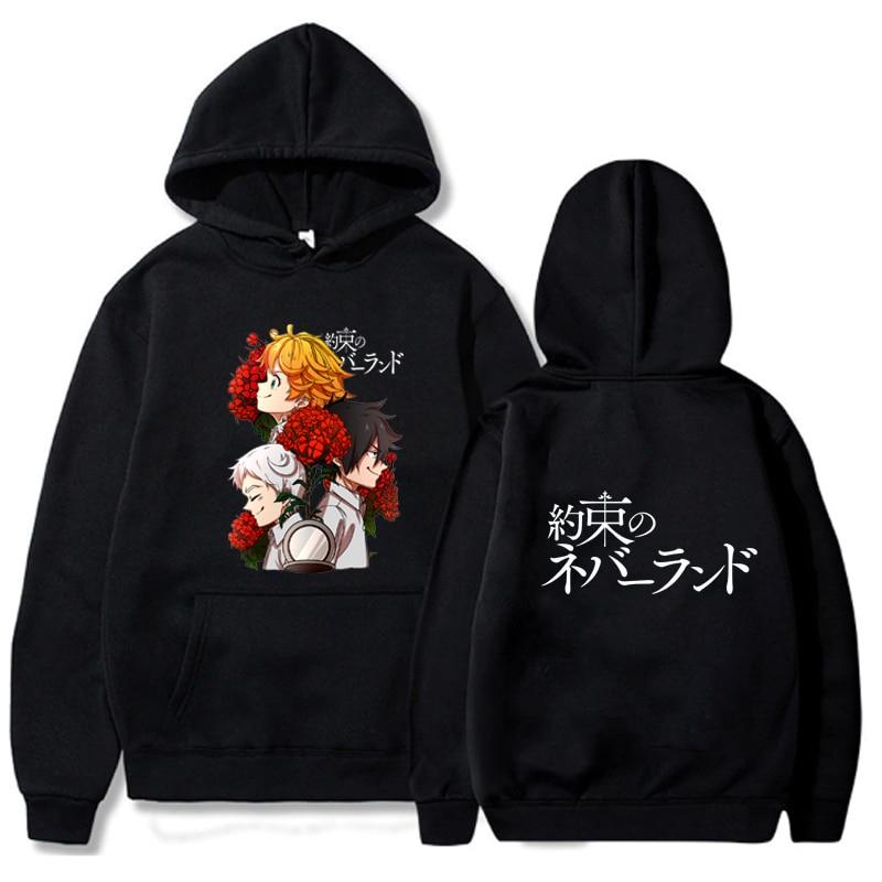 Áo Hoodie Tay Dài Dáng Rộng In Hình Anime The Promised Neverland 2021 Kiểu Hip Hop Uniex